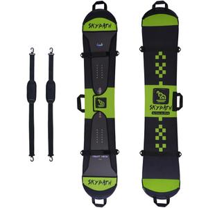 SkyPath Snowboard Cover Sleeve Case with Rubber Bumpers Adjustable Soft Cover with Detachable Double Shoulder Straps (L-5'3''-5'7'', Green)