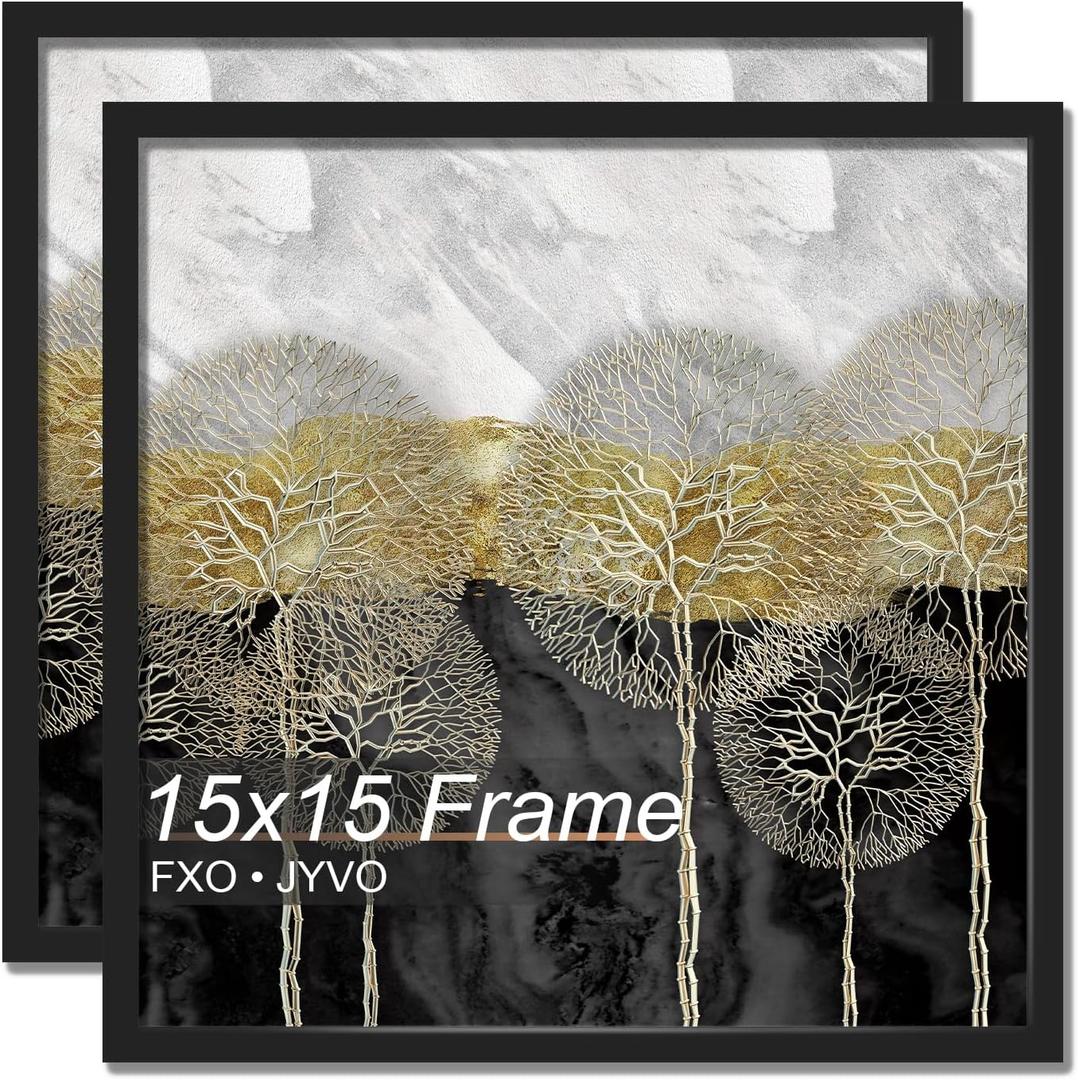 15x15 Frame Set of 2 for Picture Photo Poster Square Wall Mount
