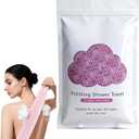 Truerelief Exfoliated Washcloth Towel 48",Deep and Gentle on Skin, Premium Scrub Wash Cloth,Durable & Easy to Hang,for All Skin Types (Pink)