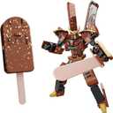 Ice Cream Transforming Toy, 2 in 1 Popsicle Robot Action Figure for Kids & Adults Deformation Toys for Boys Girls Party Favors Gift (Brown)