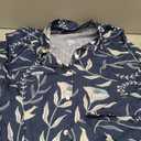 Womens Tops Long Sleeve Button Down Shirt with Floral Print, Hawaiian Blouse for Office, Beach, Vacation (XXL)