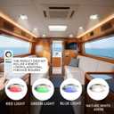 Marine Dome Light,Remote Control Full-Color RGBW LED,Adjustable Brightness and Color,Boat Interior Cabin Lighting,12V DC, 2.79-Inches (Remote Control Not Included)