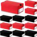 12 Sets Mini Sneaker Boxes for Party Favors Mini Shoe Gifts Boxes 4.7 x 2.5 x 2 Inch Sports Small Gift Case with Editable Label for Candies Cookies Snacks (Black and Red)