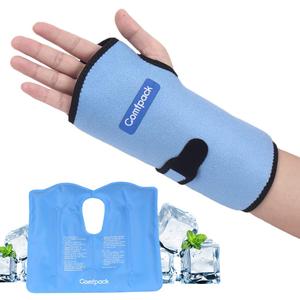 Wrist Ice Pack Wrap for Carpal Tunnel Relief, Ice Wrist Brace with Gel Pack for Hand Pain Relief, Cold Compression Wrist Ice Pack for Tendonitis, Sprain, Arthritis, Swelling (Blue)