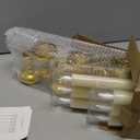 DRomance Ivory Flameless LED Window Taper Candles Battery Operated with Remote and Timer Dimmable Flickering Light Dinner Wedding Christmas Holiday Decor LED Candles(6 Pack Gold Holder Included)