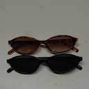 FEISEDY 2 Pack Vintage Oval Sunglasses for Women Men 90s Narrow Lightweight Shades Y2k Trendy Sunnies B1159