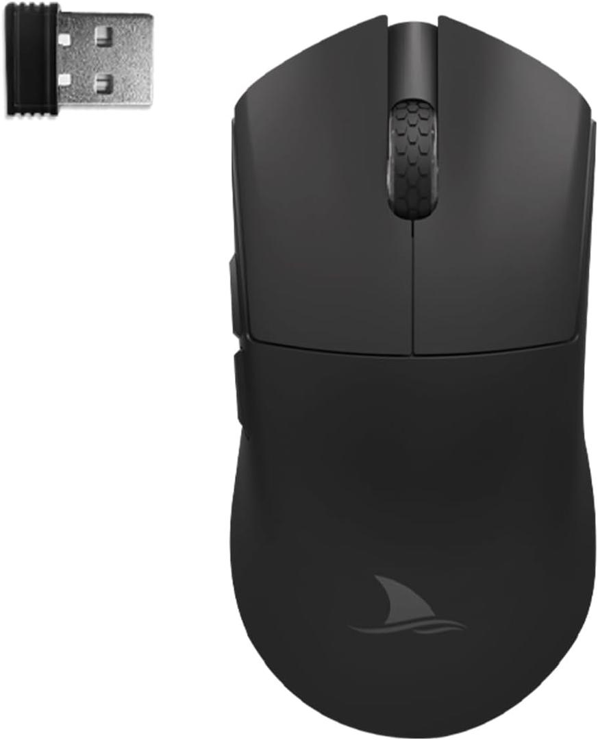 Darmoshark M3 Pro Wireless Gaming Mouse,Tri-Mode 2.4G/USB-C/Bluetooth Mouse Up to 26KDPI,PAW3395 Optical Sensor Lightweight 55g,8 programmable Button 500MAh Battery Life,Computer Mouse for Laptop(B) (M3PRO, Black)