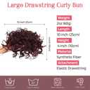 HOOJIH Curly Hair Bun, Messy Bun Hair Piece Elastic Drawstring Messy Bun Large Full Hair Bun Extension Hairpiece Short Synthetic Ponytail Extension for Women Dark Auburn Red with Black Mixed
