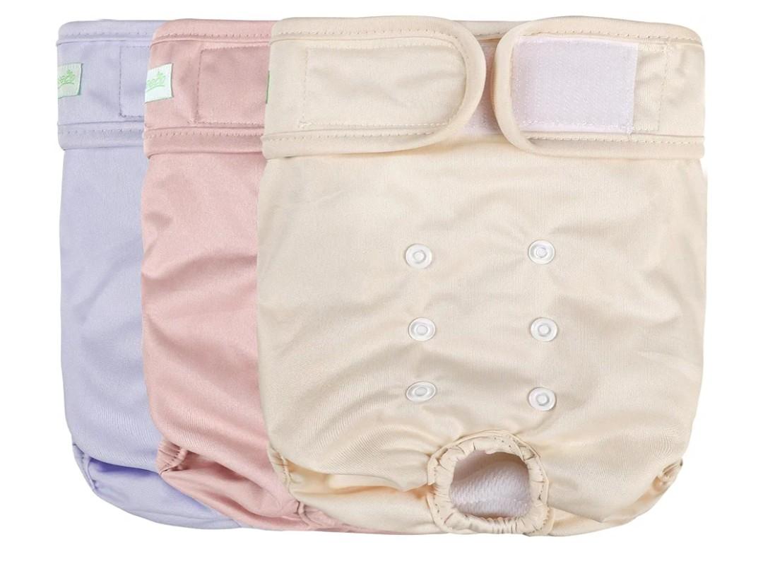 Wegreeco Washable Reusable Premium Dog Diapers, Pack of 3, Dog Puppy & Doggy Diapers Female, Dog Period Panties Diapers Female in Heat, Medium