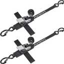 Ayaport Boat Tie Down Straps to Trailer (Stainless Steel Ratchet) 5 Feet, 2400lbs Break Strength Heavy Duty Ratchet Boat Straps, Boat Transom Straps Boat Trailer Accessories for Boating Safety, Black