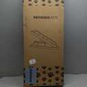 Adjustable Dog Ramp for Bed - 39" Long Foldable Wooden Ramp for Dogs to Get on Bed, Couch, or Car with 13.4" Wide Walking Space (Walnut Wood with Gray Carpet, Medium)