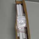 CorkLatta White Shower Curtain Rod,1 Inch Diameter Stainless Steel Adjustable Spring Tension Rods 32 to 80",with Holders,Anti-Slip,Curtain Rods No Drilling(1 Pack)