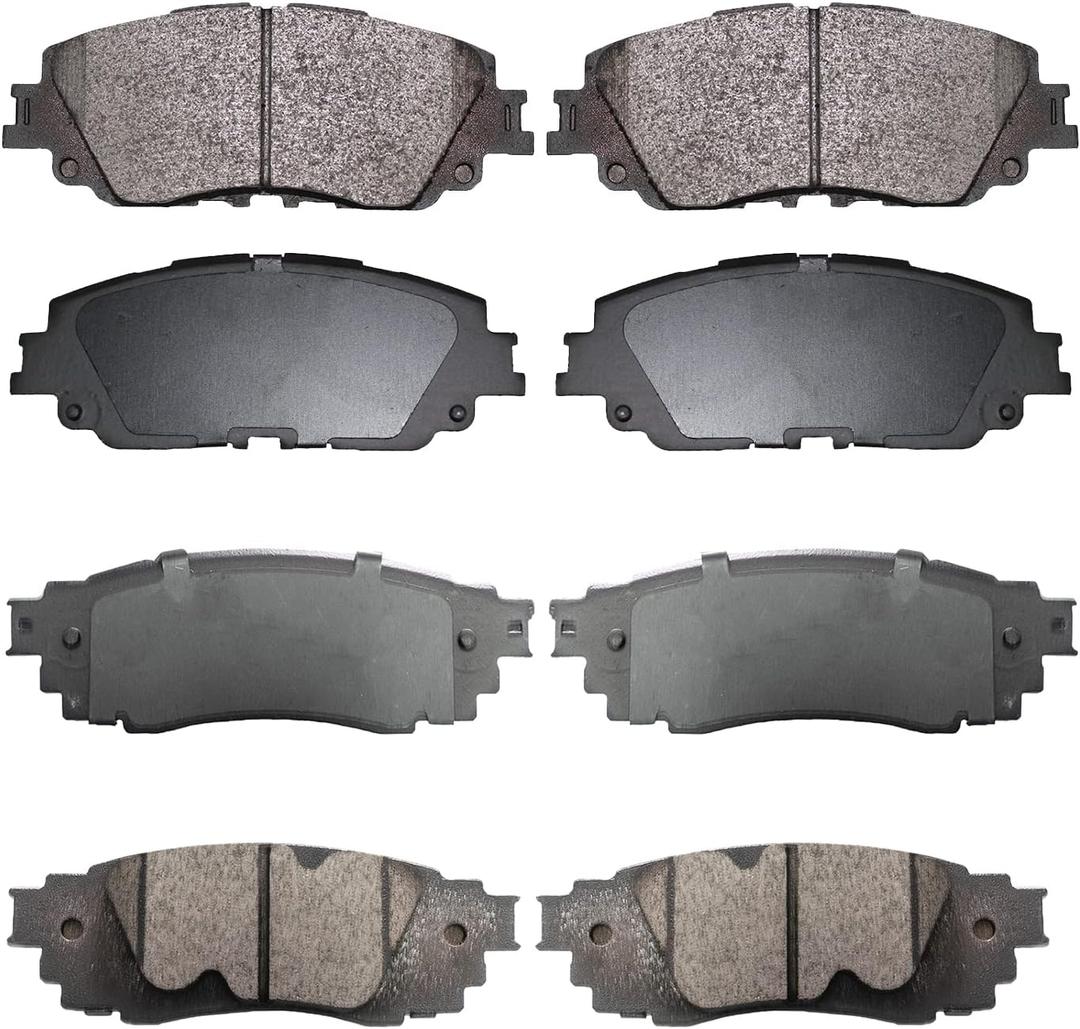 Replacement for Front and Rear Ceramic Disc Brake Pad Set 18-22 Toyota Camry Hybrid/XLE/XSE 19-22 Rav4 Lexus ES350 ES250 UX200 UX250hD1879+D2076