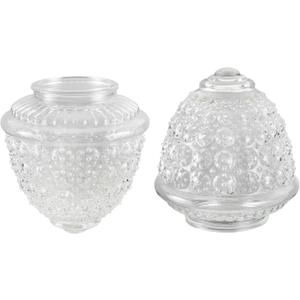 Aspen Creative 23602-02, Clear Pineapple Glass Shade For Lighting fixture/Pendant/Wall Lamp, Fitter: 3-1/4", 5-1/2" D x 5-15/16" H, 2 Pack