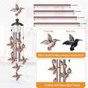 Hummingbird Wind Chimes for Outside,Metal Windchimes,Hummingbird Easter Gifts for Women/Men,Wind Chime Garden Decor Outdoor,Memorial/Housewarming/Birthday/Festival Gifts,Front Yard Decor