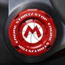 Tybasthe Rotary Push Start Button Cover, Super M. Car Accessories Engine Start Stop Button Cover, Car Stickers Interior Decor, Motorcycle Ignition Key Switch Cover, Red