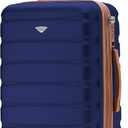 Flight Knight 22x18x10 Expandable Carry On Suitcase Hardside TSA Lock & USB C Port Lightweight Luggage Silent Double Spinner Wheels Maximum Spirit Overhead Carry-On Bag Airlines Approved Black/Tan
