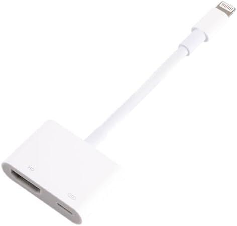 Lightning to HDMI Adapter with Digital AV Adapter 1080P, Charging Port White for Select iPhone, iPad, iPod and HDTV, Monitor, Projector