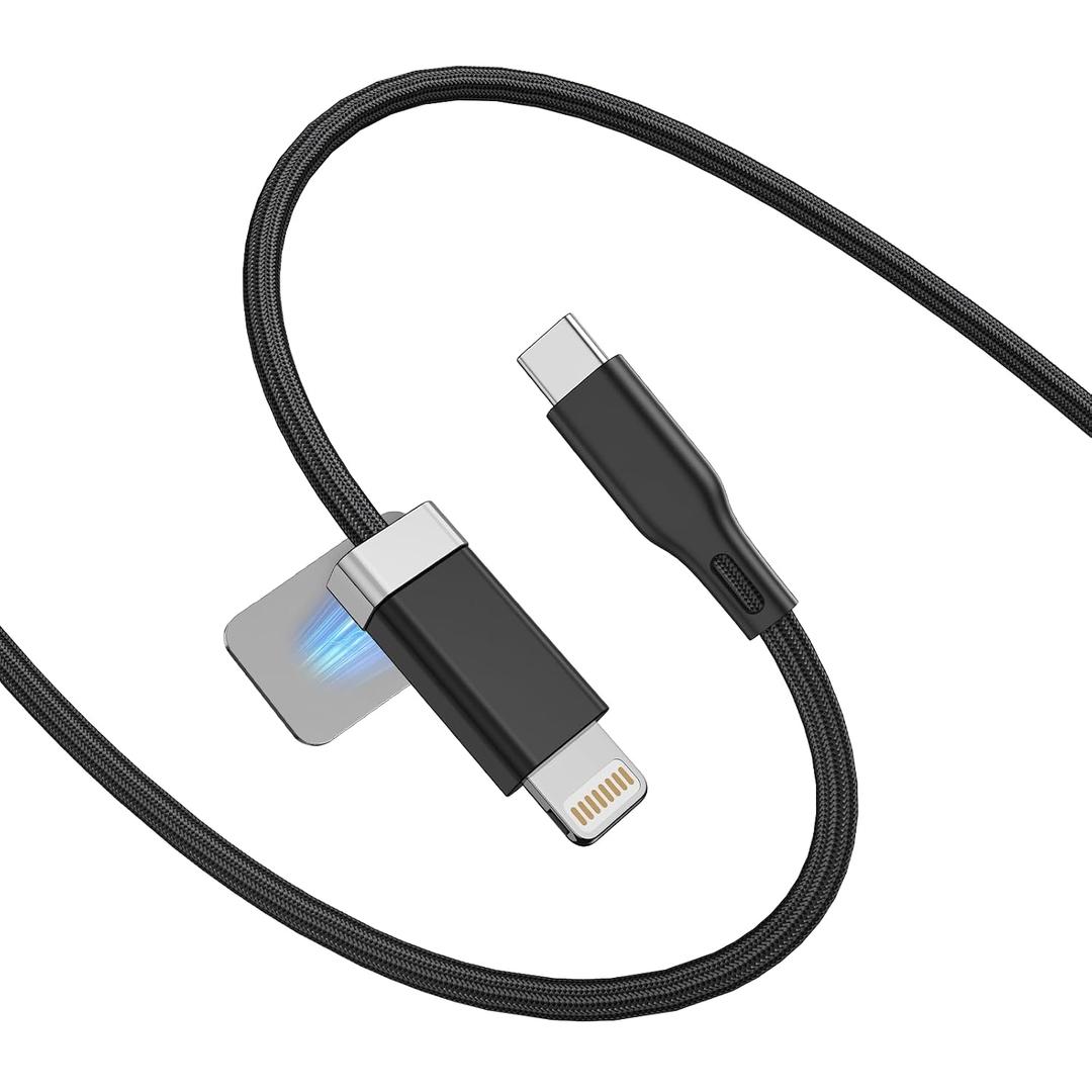 StayCable USBC to Lightning Cable with Magnetic Cord Holder 5FT, Fast Charging, Braided and Data Sync for Phone 12,13,14 Home Car Desk Cable Management Original Design