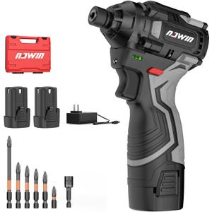 Cordless Impact Driver Kit 16.8V Max Torque 140Nm105ft-lbsHigh Rotation Electric Impact Driver Brushless Motor Continuously Variable Rechargeable 1/4" impact driver 2.0Ah Batteries