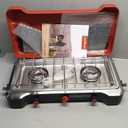 Camp Chef Mountain Series Everest 2X - High Output Two-Burner Camp Stove - Lid Doubles as Windscreen - Portable Cooking Stove - For Outdoor Cooking - 20,000 BTU Burners - 215 Sq In Cooking Area