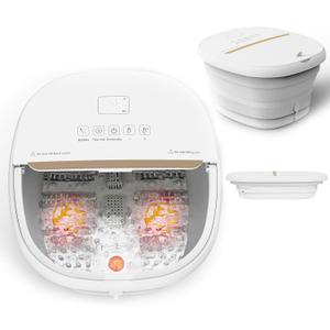 Ftsaong 
Pedicure Tub with Heat, Massage and Bubbles, Foot Spa Massager with 8 Rollers, Temperature Control Foot Spa with Red Light, Whirlpool for Feet, Electric Foot Massager Foldable