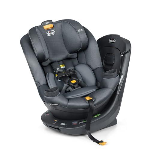 Chicco Fit360 ClearTex Rotating Convertible Car Seat 360-Degree 1-Hand Rotation, Self-Tensioning Lock System, ClearTex Fabrics, Magnetic Chest Clip, 4-65lbs., Carbon, Manufacturing Date: 01/2026