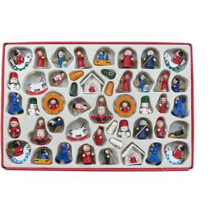 Kurt Adler Petite Treasures Wooden OrnamentMini, Set of 48