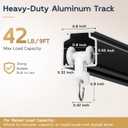Aluminum Ceiling Curtain Track Black 12-15 ft 1 Pack Wall Mount