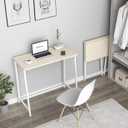 WOHOMO Folding Desk, Small Foldable Desk 31.5" for Small Spaces, Space Saving Computer Table Writing Workstation for Home Office, Easy Assembly, Oak, Small Size:31.5 X 15.7