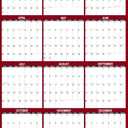 24" x 36" SwiftGlimpse 2027 Wall Calendar Erasable Large Wet & Dry Erase Laminated 12 Month Annual Yearly Wall Planner, Reversible, Horizontal/Vertical, Burgundy