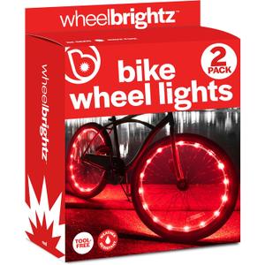 Brightz WheelBrightz 2-Pack LED Bike Wheel Lights - 2026 Edition with Superior Straps & LED-Weatherproof Shield! 14 Colors - Unmatched Durability, Visibility & 48+ Hours of Dazzling Illumination