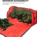 ZOBER Wide Christmas Tree Storage Bag - Maximum Accessibility - Fits 9 Ft Trees - 600D Oxford Fabric Christmas Tree Bag For Storage Box For Xmas - Strong, Durable Straps & Handles - Card Slot - Red