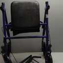 Drive Medical 10257BL-1 4 Wheel Rollator Walker With Seat, Steel Rolling Walker, Height Adjustable, 7.5" Wheels, Removable Back Support, 300 Pound Weight Capacity, Blue