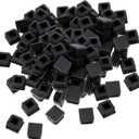 300 Pack 1x1 Inch Square Tube End Cap Plastic Plugs, 1 Inch Square Tubing Plug 1x1 Tube End Caps Fence Post Pipe Cap Cover Tubing Insert Chair Glide Finishing Plugs (Black)