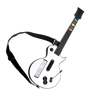 NBCP Wireless Guitar Controller for Nintendo Wii – Compatible with Guitar Hero and Rock Band 2 & 3 (Excludes Rock Band 1) – White