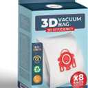 Compatible FJM Vacuum Cleaner Bags Replacement Vacuum Bag Type FJM, AirClean 3D Efficiency Dust Bag. 8 Pack, FJ8PSK