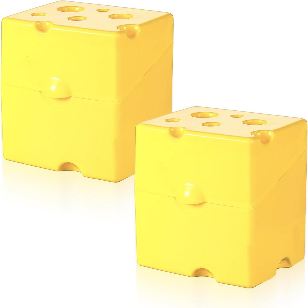 MAQUITA Sliced Cheese Container for Fridge, 2 PCS Cheese Storage Box with Flip Lid Plastic Cheese Keeper Cheese Saver Holder