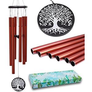 SPRING SONG Wind Chimes for Outside Deep Tone,Outdoor Soothing Windchimes Gifts for Garden Yard Patio and Home Decor,Sympathy Memorial Wind Chimes for Loss of Loved One Prime(36.6IN Tree of Life)