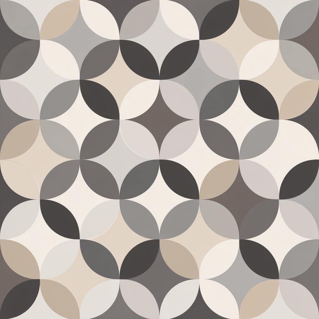 Floor Tiles Self Adhesive 12x12 Inch Gray and Beige Peel and Stick Vinyl Flooring Planks Geometric Circle Pattern for Kitchen Bathroom Bedroom Living Room Rental Home Renovation DIY Decor