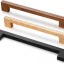 Black Square 7-1/2in 4 pcs Wooden Drawer Pulls Handle pulls for cabinets Kitchen Cabinet Drawer pulls Cabinet Door Pull