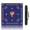 AWMHS Mahjong Mat - 31.5x31.5 Inch Mahjong Mat for Table, Non-Slip Noise Reduction Mahjong Table Mat for Poker, Dominoes, Board Games & Card Games (Dark Blue)