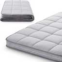 Jamdok 3Inch Narrow Twin Mattress Topper Cover(Only Cover),Cot Mattress Protector Bedding,Foam and Latex Mattress Cover with Zipper,Pillow Top and Bottom(75 x 30) Gray
