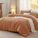 Bedsure Queen Comforter Set, Pumpkin Soft Prewashed Bedding for All Seasons, 3 Pieces GentleSoft Bed Set, 1 Lightweight Comforter (90"x90") and 2 Pillowcases (20"x26")