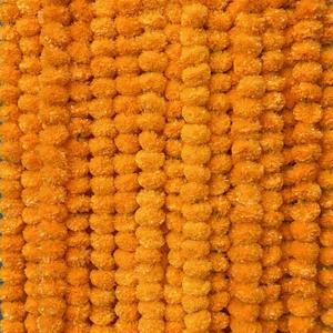 5 PC - 5 feet Marigold Garland |Indian/American Wedding Party Mantle Decoration, Faux Garlands Wedding Garland, Diwali Decoration, Spring Bush Floral! (Orange) (Golden Yellow (Light Orange))