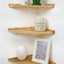 Corner Wall Shelves, Rustic Wood Floating Shelf with Cord Hole, Medium