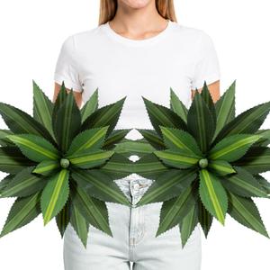 22 inch Artificial Agave Outdoor Set Spiky Edged Agave Artificial Plants Suitable for Indoor Home Decor Realistic and UV-Resistant Artificial Succulents Planters Not Included 2 Piece Set