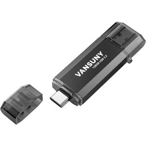 Vansuny 128GB Type C Flash Drive Upgraded 450MB/s USB 3.2 High Speed Flash Drive 2 in 1 OTG USB A + Type C Dual Thumb Drive with Keychain for Android