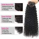 20 22 24 Inch Water Wave 3 Bundles Human Hair 300g Brazilian Virgin Curly Human Hair Bundles Natural Black 12A Unprocessed 100% Quick Weave for Black Women