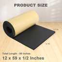 Storystore Foam Rubber Sheet with Adhesive, 12 x 59 x 1/2 Inch Closed Cell Insulation Neoprene Foam Sheet, Multi-Function Soundproof Weatherproof Foam Padding